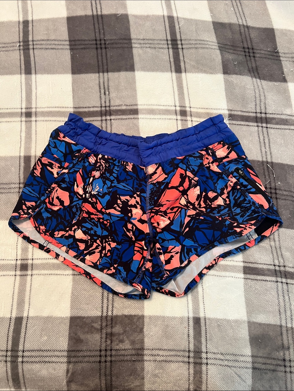 lululemon athletica Blue & Coral Floral Athletic Shorts